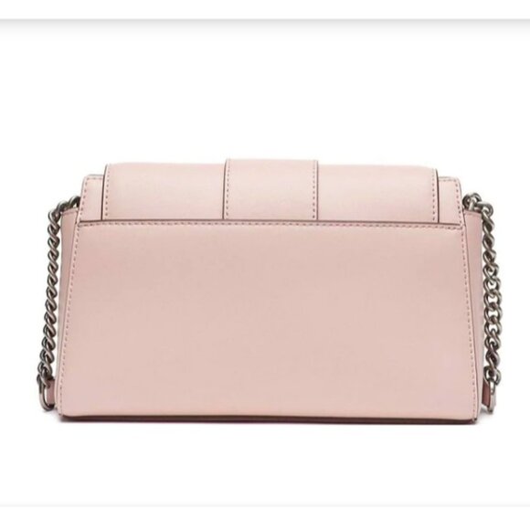 $198 Dkny Smooth Leather Cashmere Blush Pink Val Flap Shoulder Handbag - Picture 9 of 14